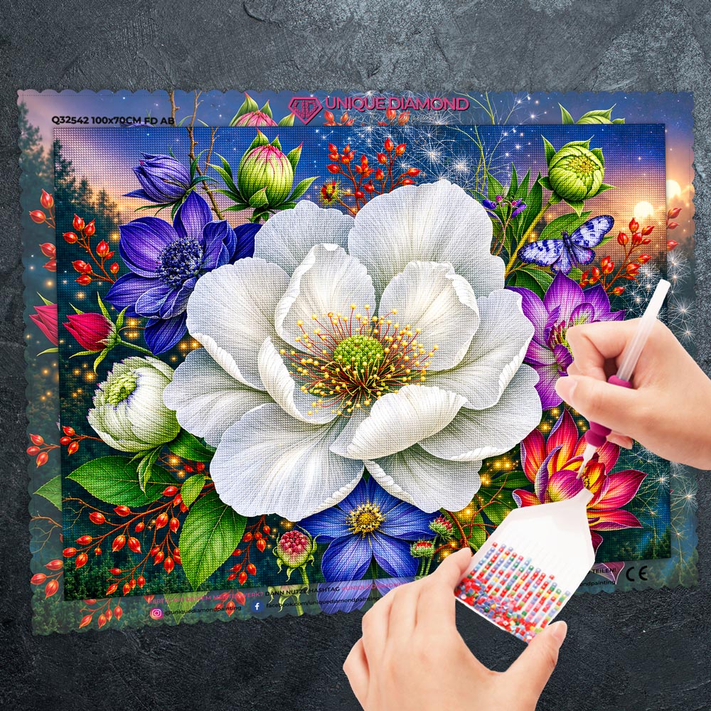 5D Diamond Painting – Moonlit Blossom Garden