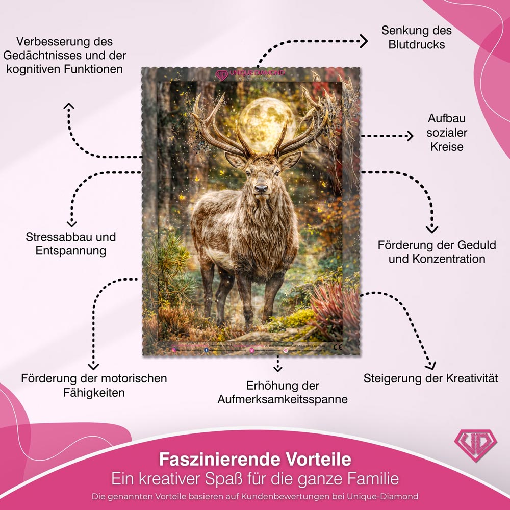 5D Diamond Painting – Moonlit Majesty Unique-Diamond