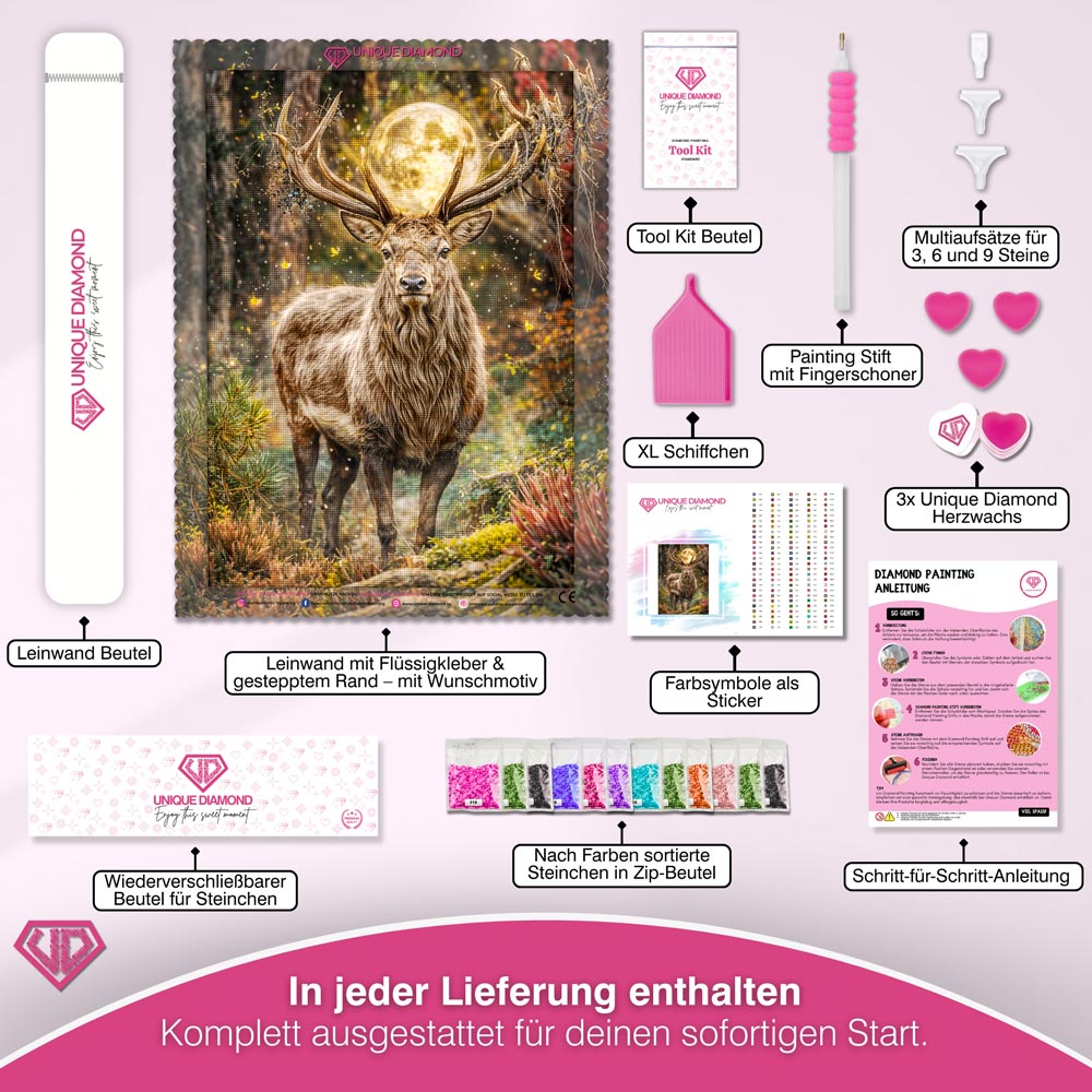 5D Diamond Painting – Moonlit Majesty Unique-Diamond