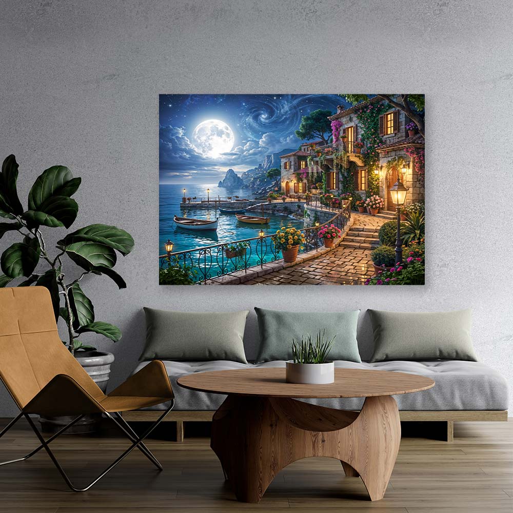 5D Diamond Painting – Moonlit Riviera
