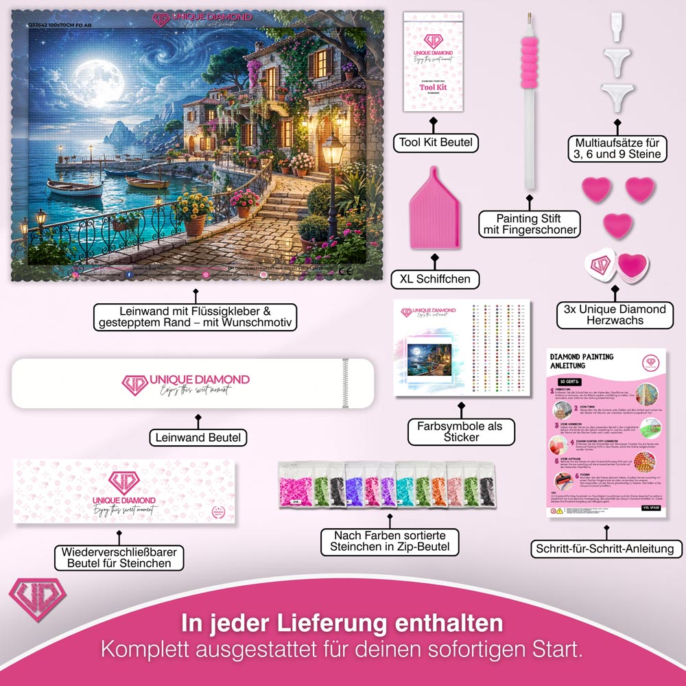 5D Diamond Painting – Moonlit Riviera