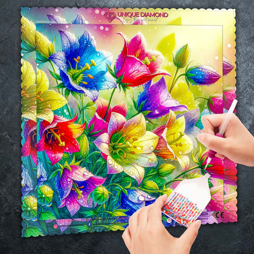 5D Diamond Painting – Morgenglanz im Blütengarten