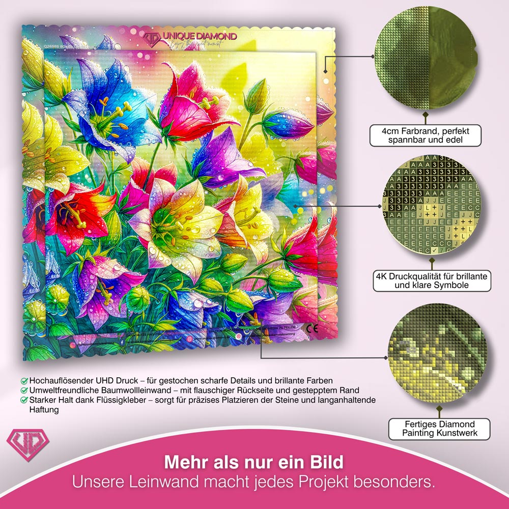 5D Diamond Painting – Morgenglanz im Blütengarten