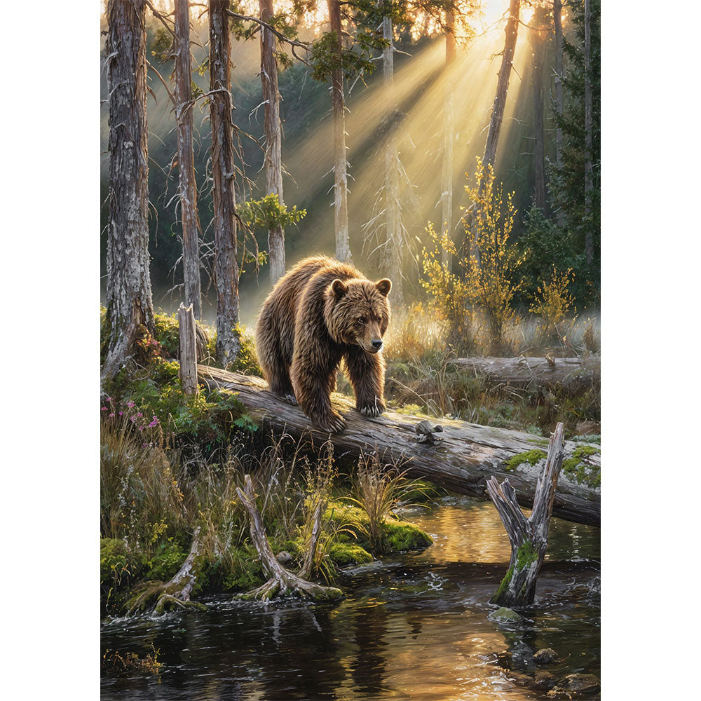5D Diamond Painting – Morgengold mit Bärenherz Unique-Diamond