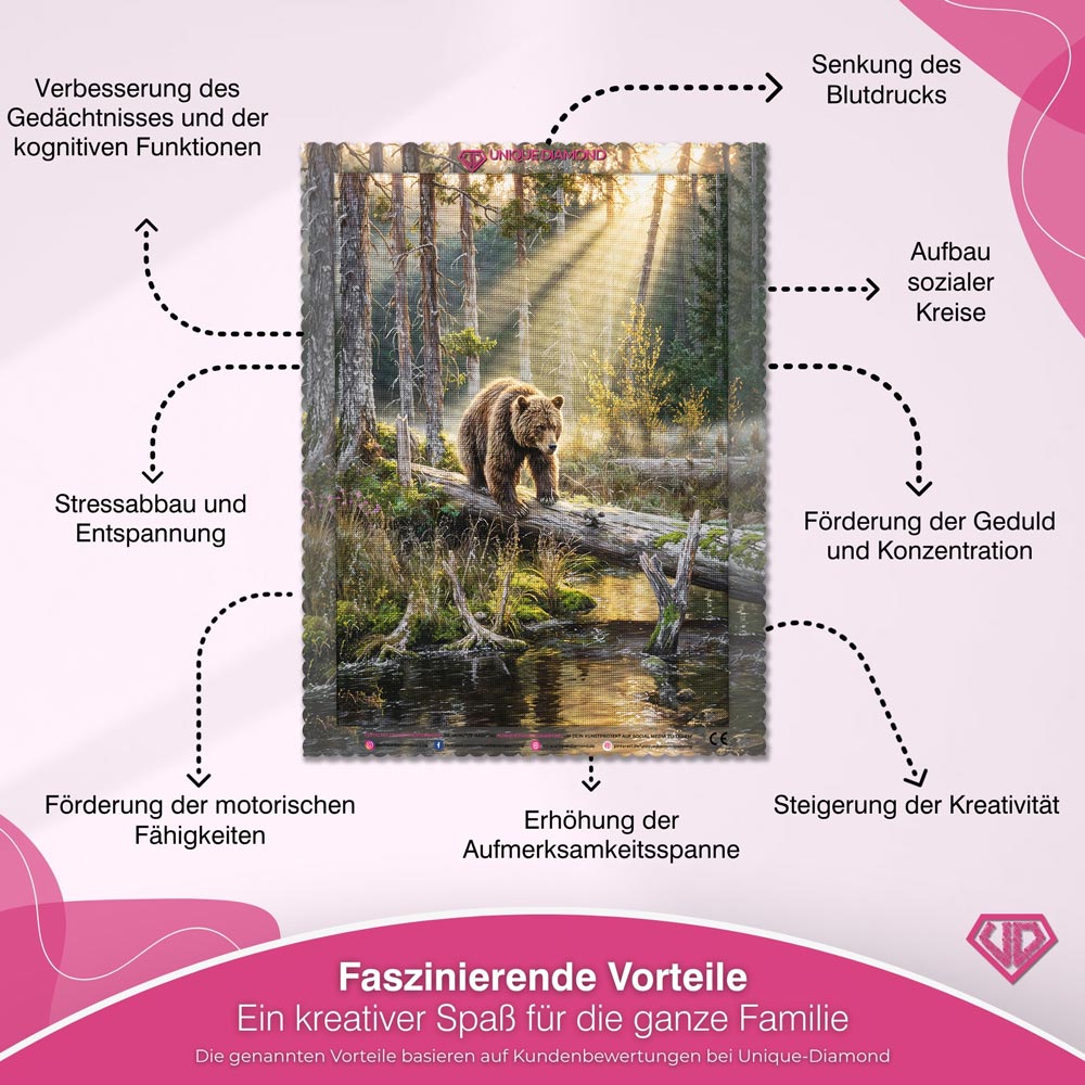 5D Diamond Painting – Morgengold mit Bärenherz Unique-Diamond