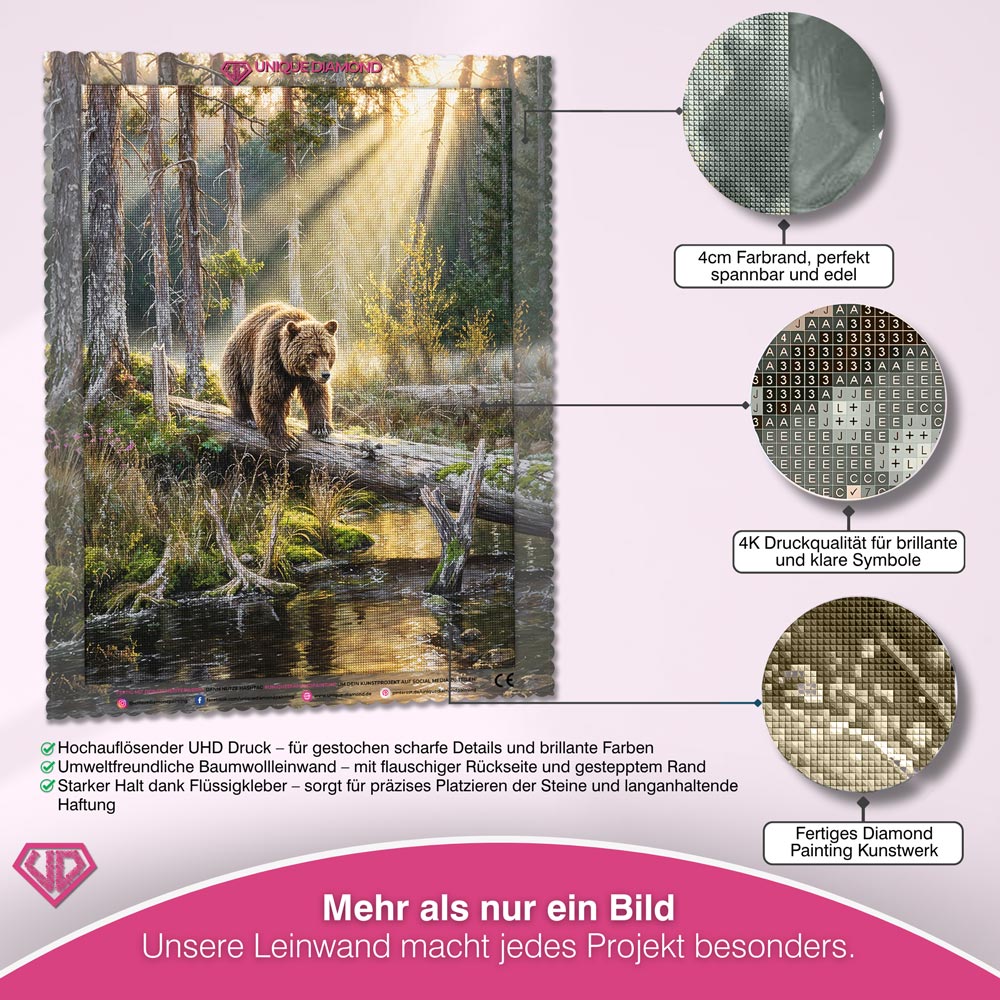 5D Diamond Painting – Morgengold mit Bärenherz Unique-Diamond