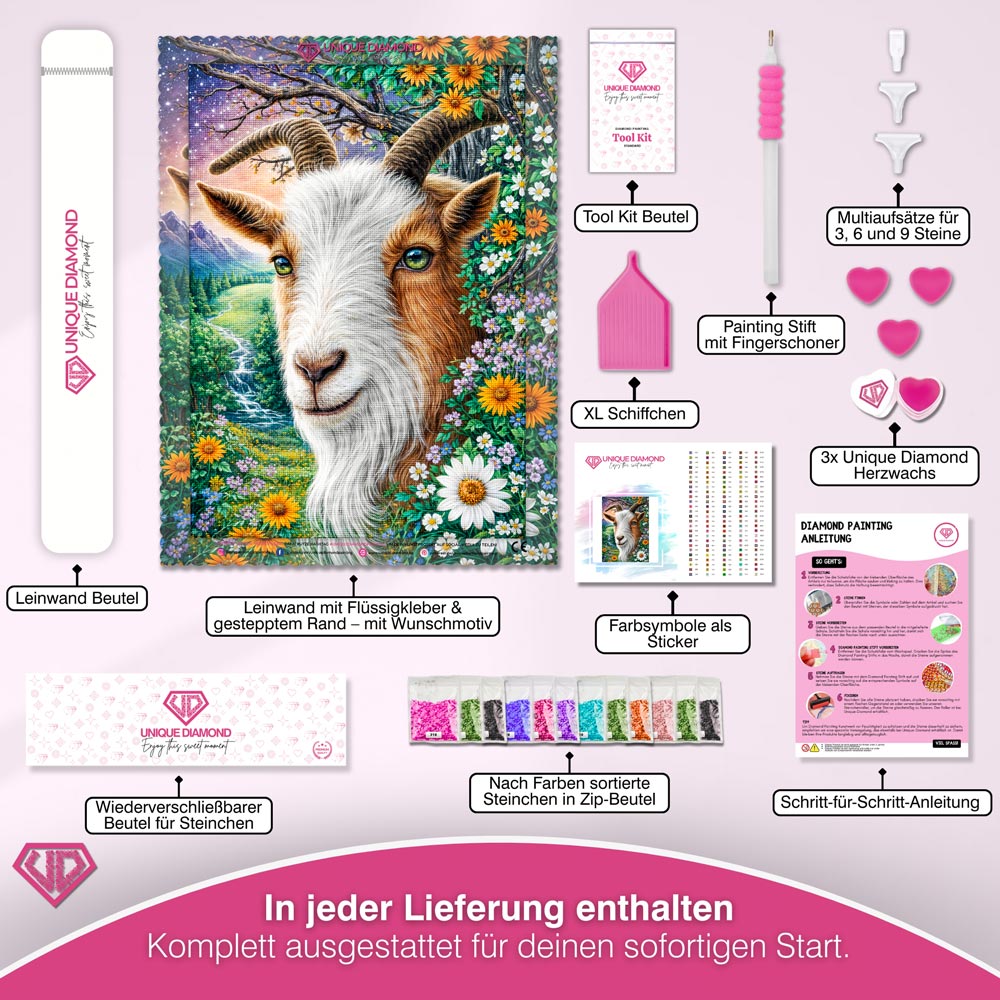 5D Diamond Painting – Mountain Meadow Goat