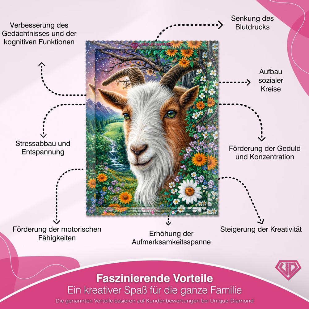 5D Diamond Painting – Mountain Meadow Goat