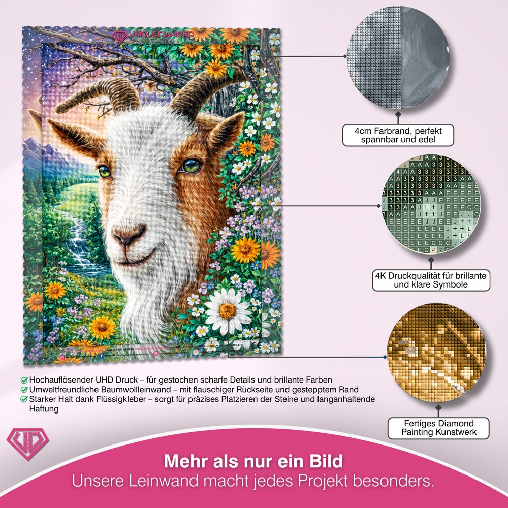 5D Diamond Painting – Mountain Meadow Goat