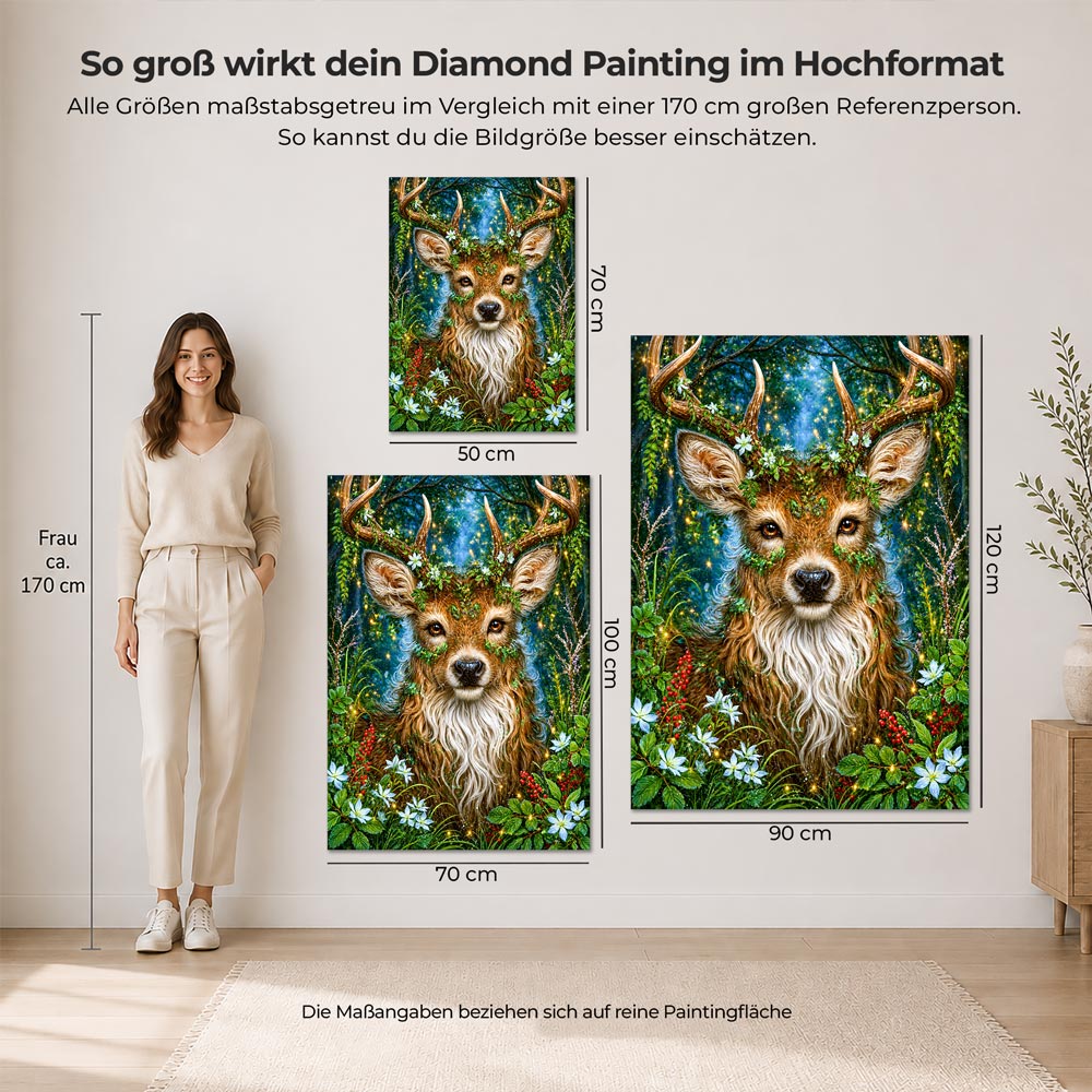 5D Diamond Painting – Mystischer Hirsch im Zauberwald