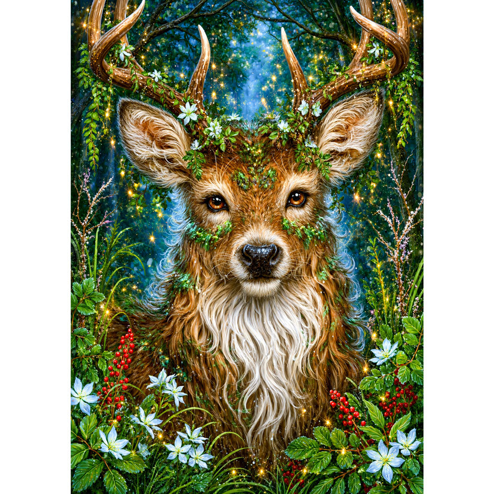 5D Diamond Painting – Mystischer Hirsch im Zauberwald | Unique Diamond