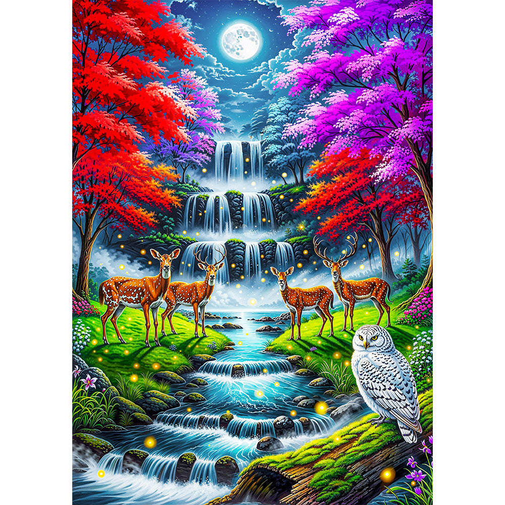 5D Diamond Painting – Nachtzauber im Feenwald, Unique-Diamond