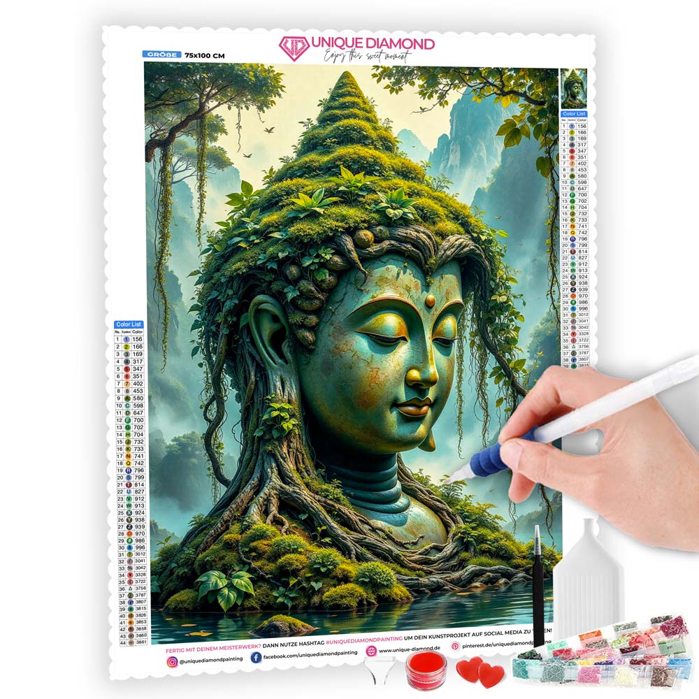 5D Diamond Painting – Naturverbundener Buddha, Unique-Diamond