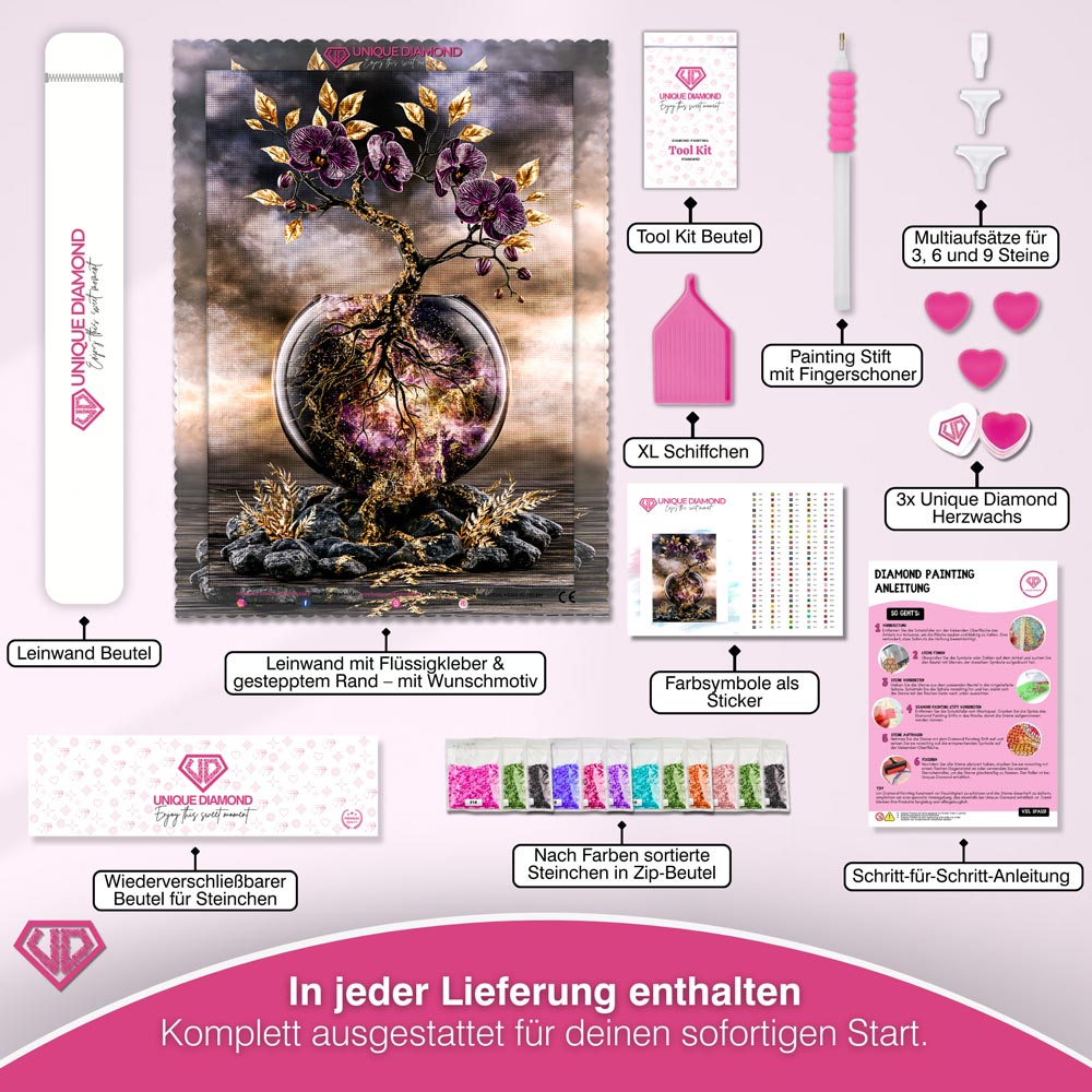5D Diamond Painting – Orchidee der goldenen Wurzeln