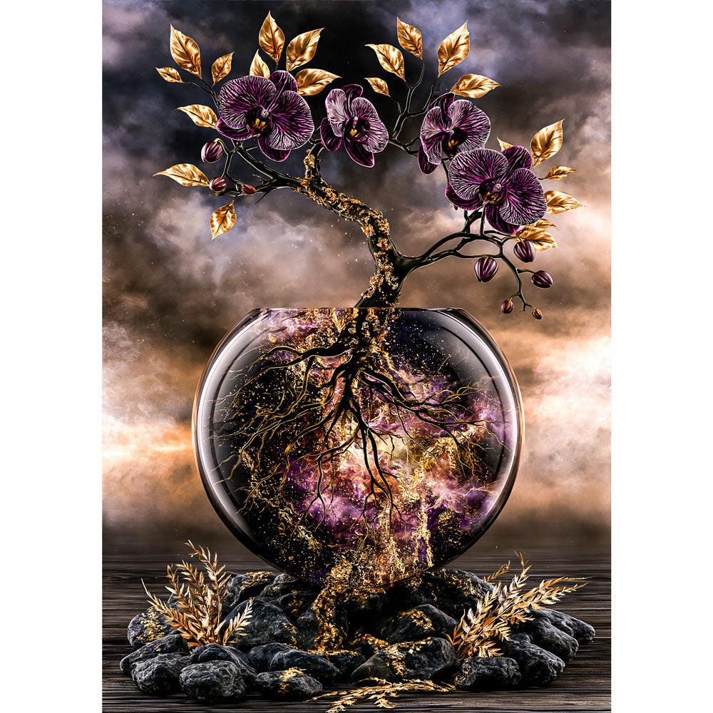5D Diamond Painting – Orchidee der goldenen Wurzeln | Unique Diamond
