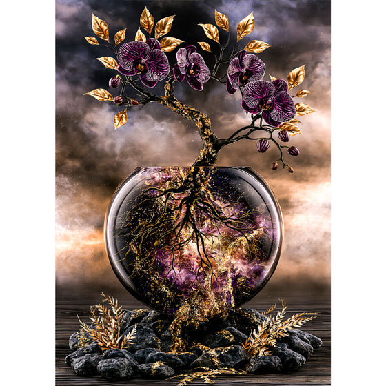 5D Diamond Painting – Orchidee der goldenen Wurzeln | Unique Diamond