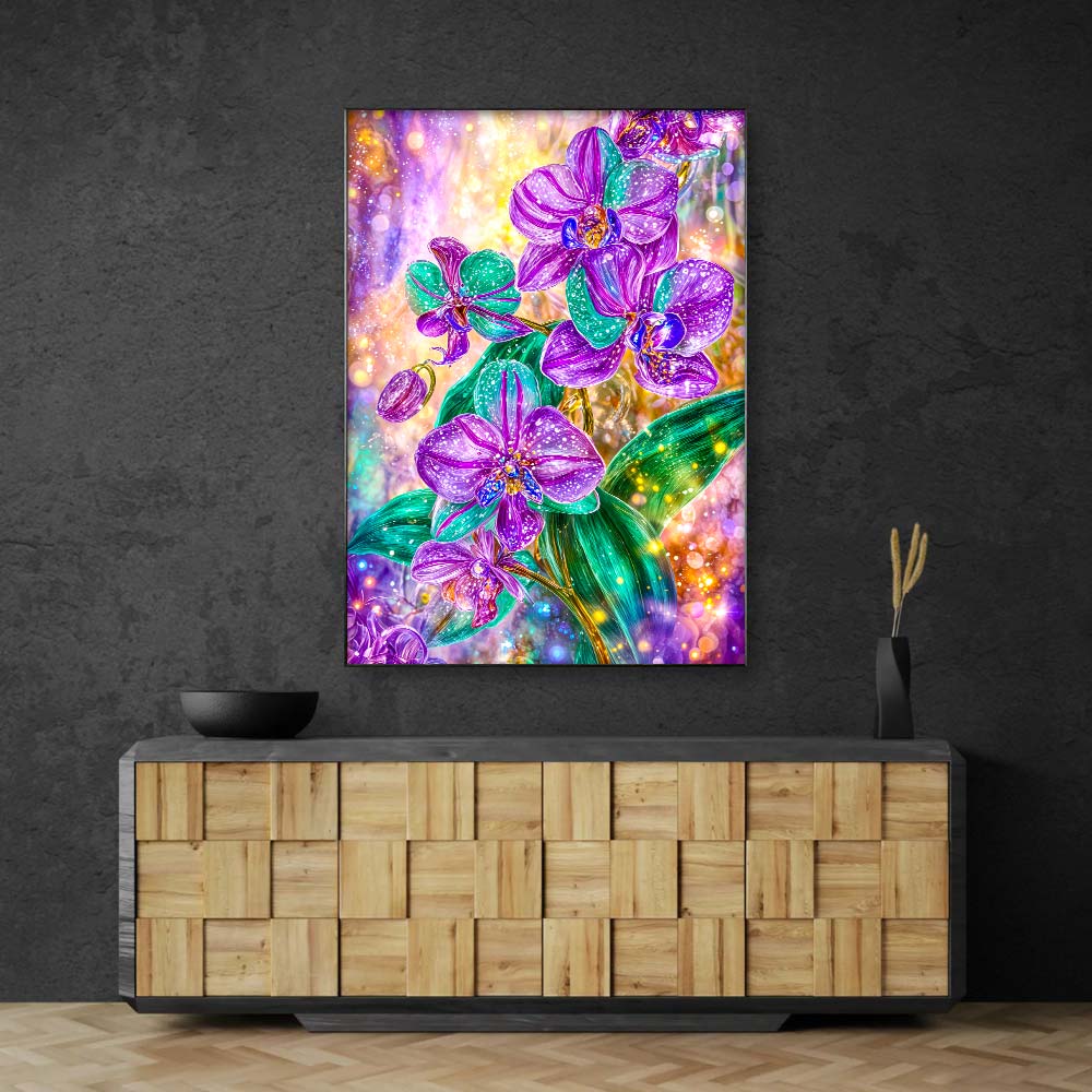 5D Diamond Painting – Orchideenlicht der Fantasie, Unique-Diamond