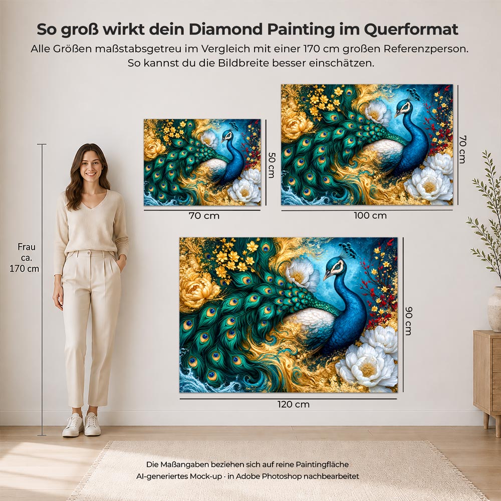 5D Diamond Painting – Peacock of Golden Tides