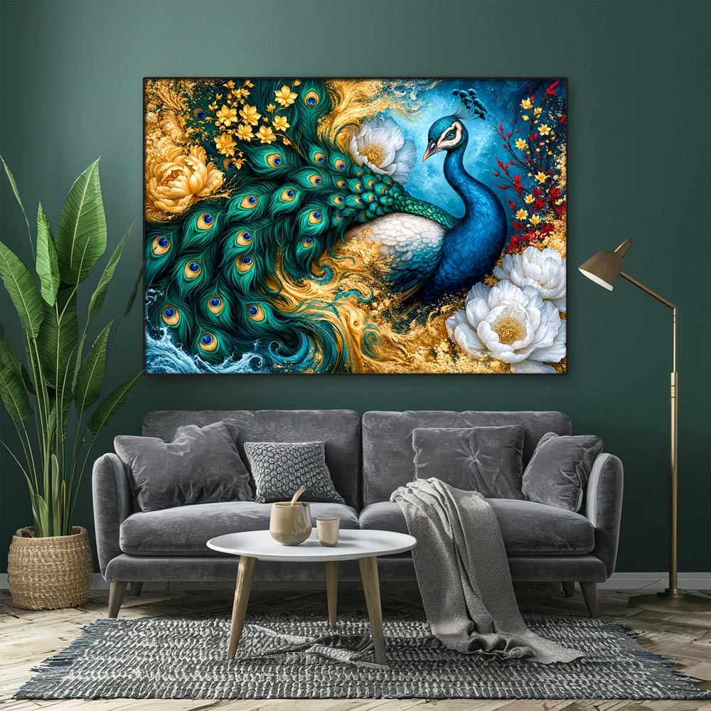 5D Diamond Painting – Peacock of Golden Tides