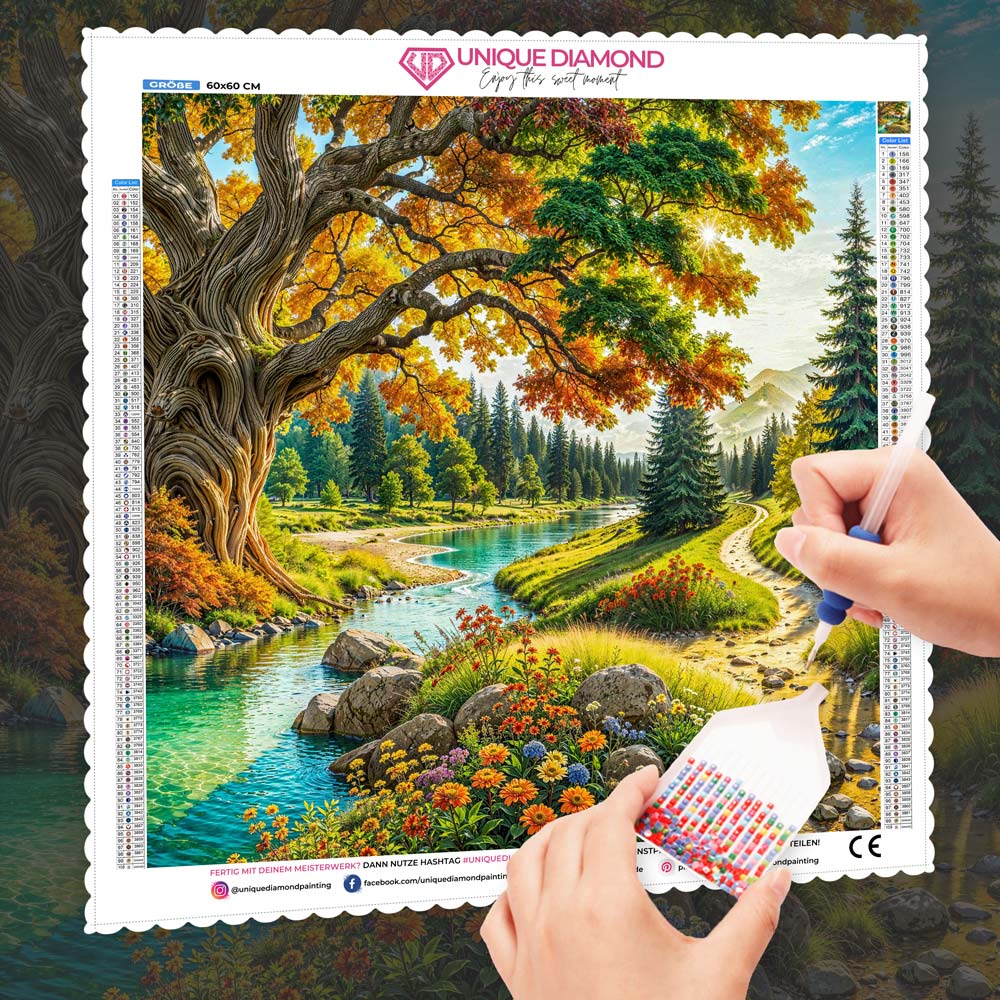 5D Diamond Painting – Pfad der Jahreszeiten, Unique-Diamond