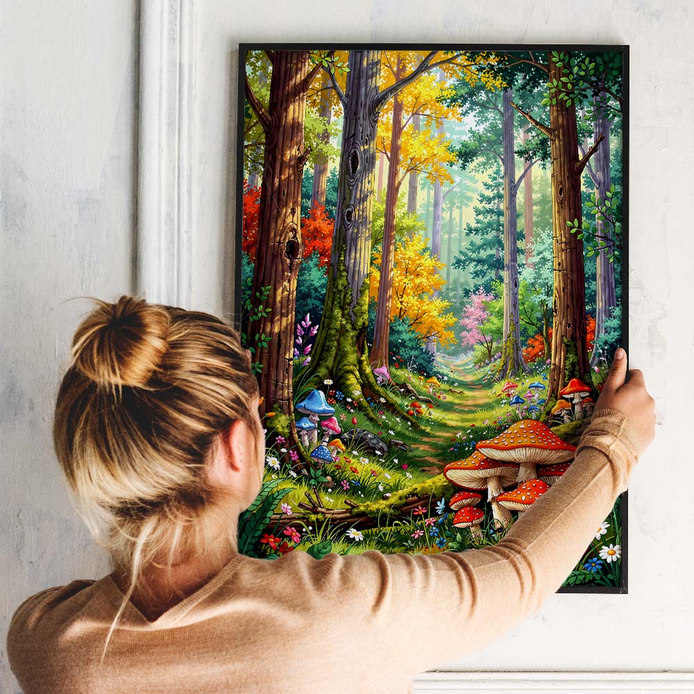 5D Diamond Painting – Pfad der Zauberpilze