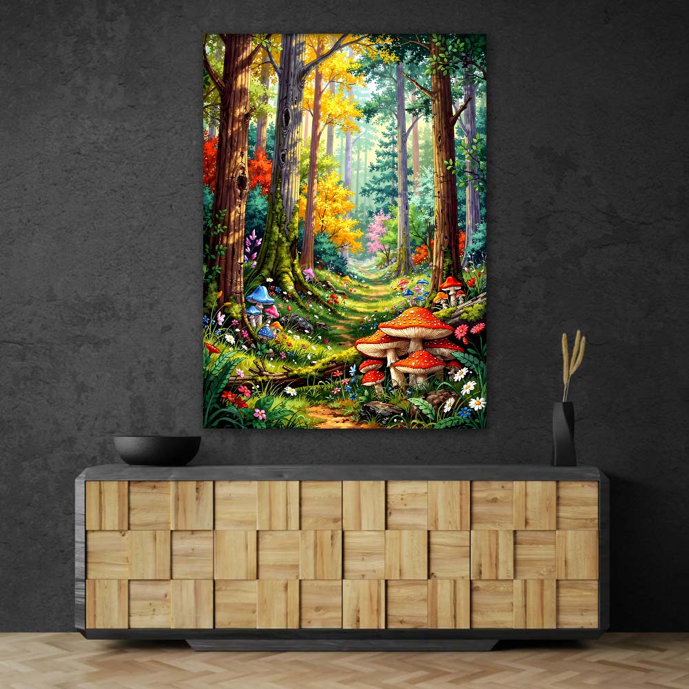 5D Diamond Painting – Pfad der Zauberpilze