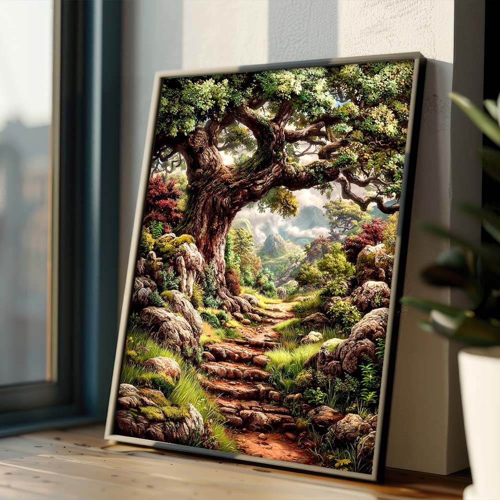 5D Diamond Painting – Pfad des alten Baums Unique-Diamond