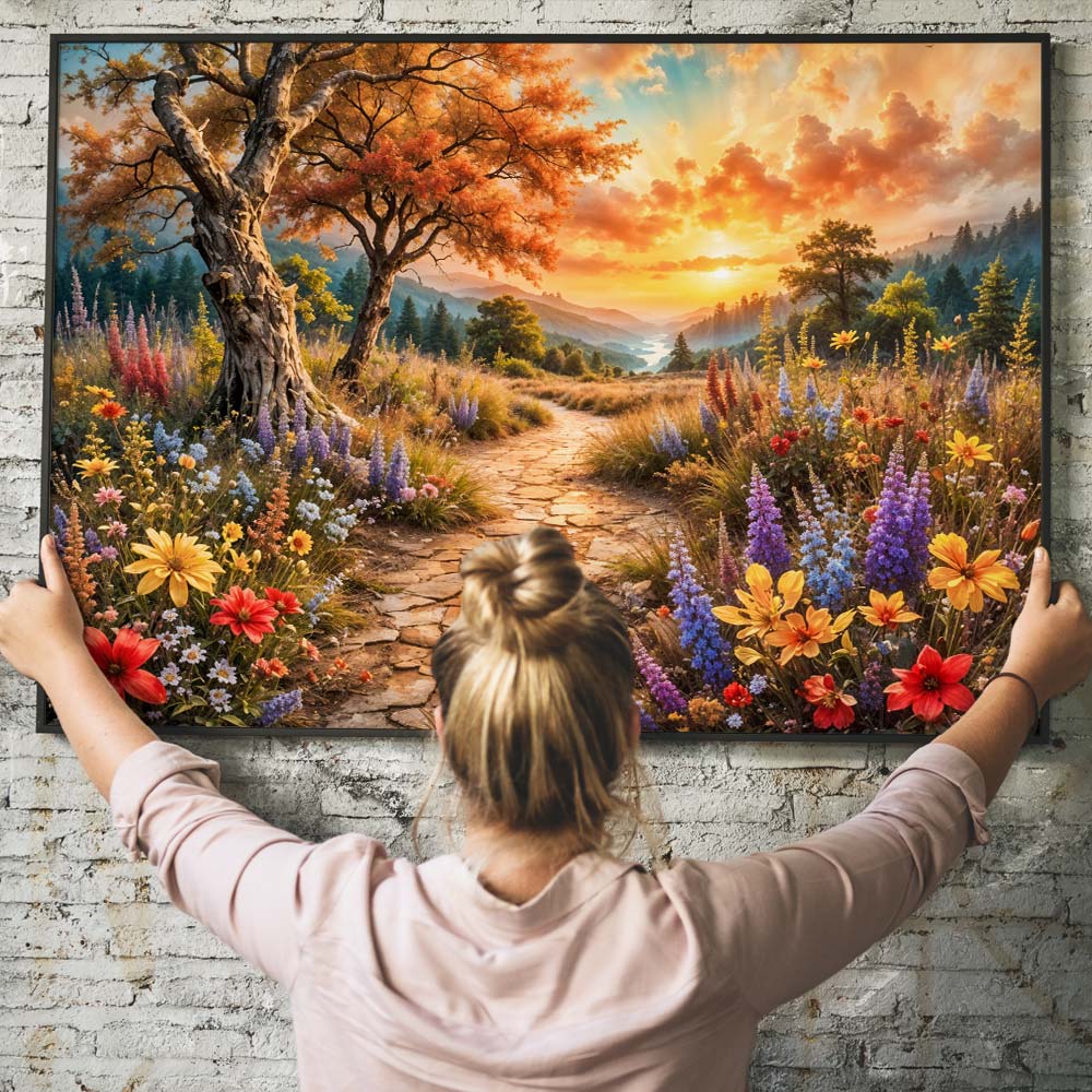 5D Diamond Painting – Pfad ins Abendgold Unique-Diamond