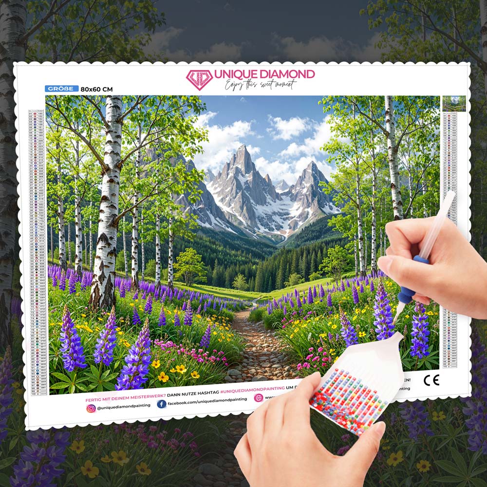 5D Diamond Painting – Pfad nach Valeria, Unique-Diamond