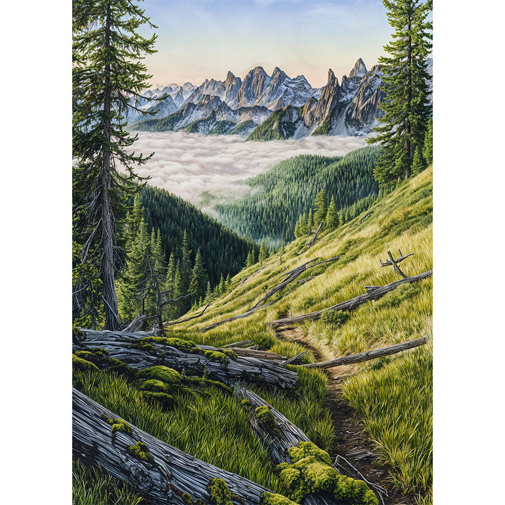5D Diamond Painting – Pfad über den Wolken, Unique-Diamond