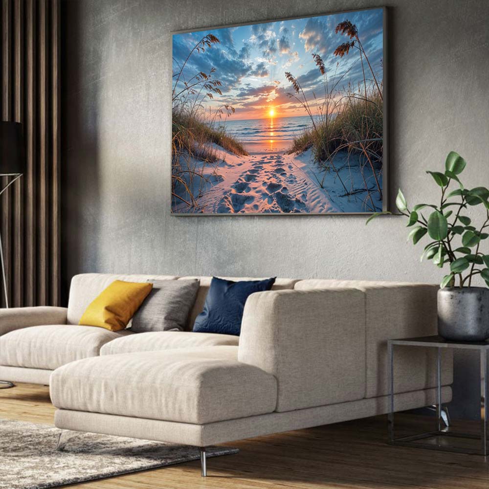 5D Diamond Painting – Pfad zum Sonnenuntergang, Unique-Diamond