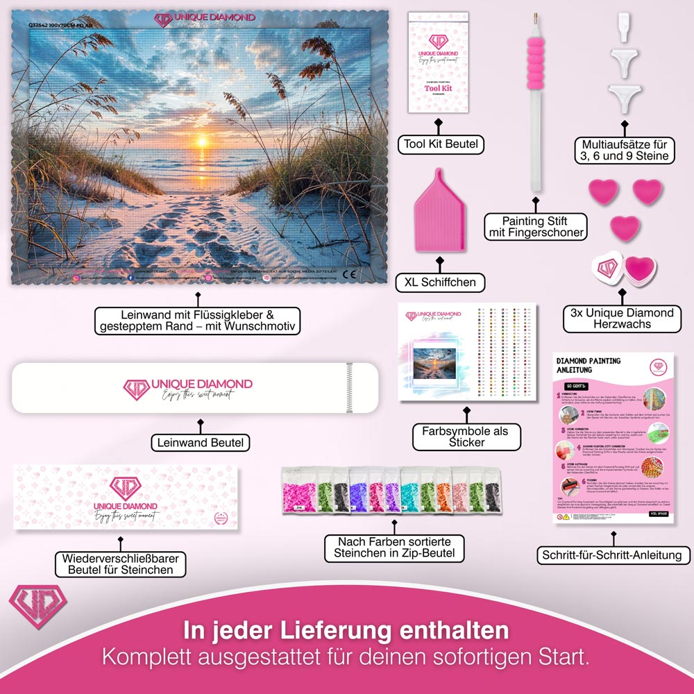 5D Diamond Painting – Pfad zum Sonnenuntergang Unique-Diamond