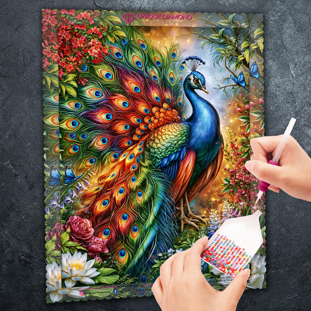 5D Diamond Painting – Pfau der Farbenpracht