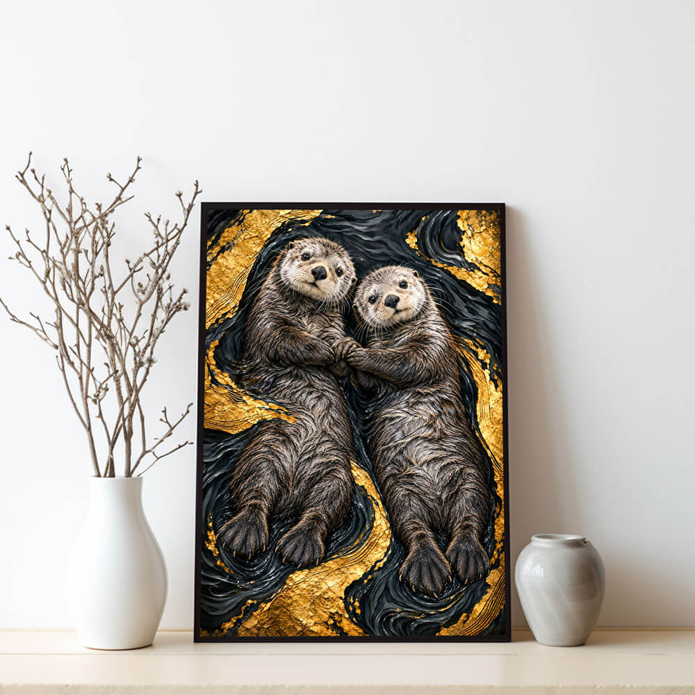 5D Diamond Painting – Pfotenliebe im Goldstrom