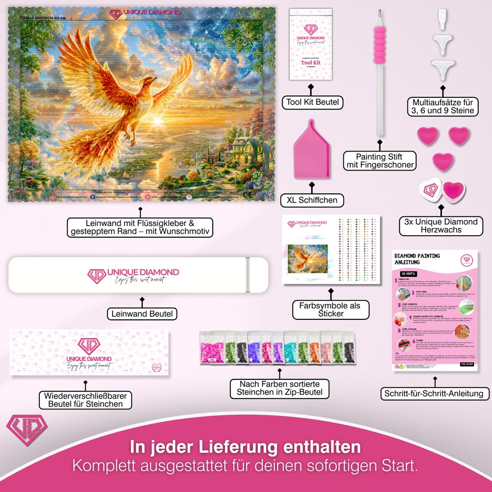 5D Diamond Painting – Phönix über dem Tal der Träume
