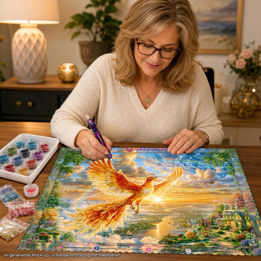 5D Diamond Painting – Phönix über dem Tal der Träume