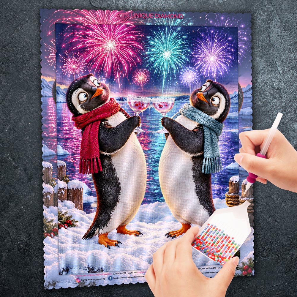 5D Diamond Painting – Pinguinprost ins neue Jahr