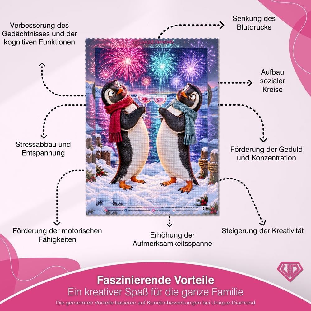 5D Diamond Painting – Pinguinprost ins neue Jahr