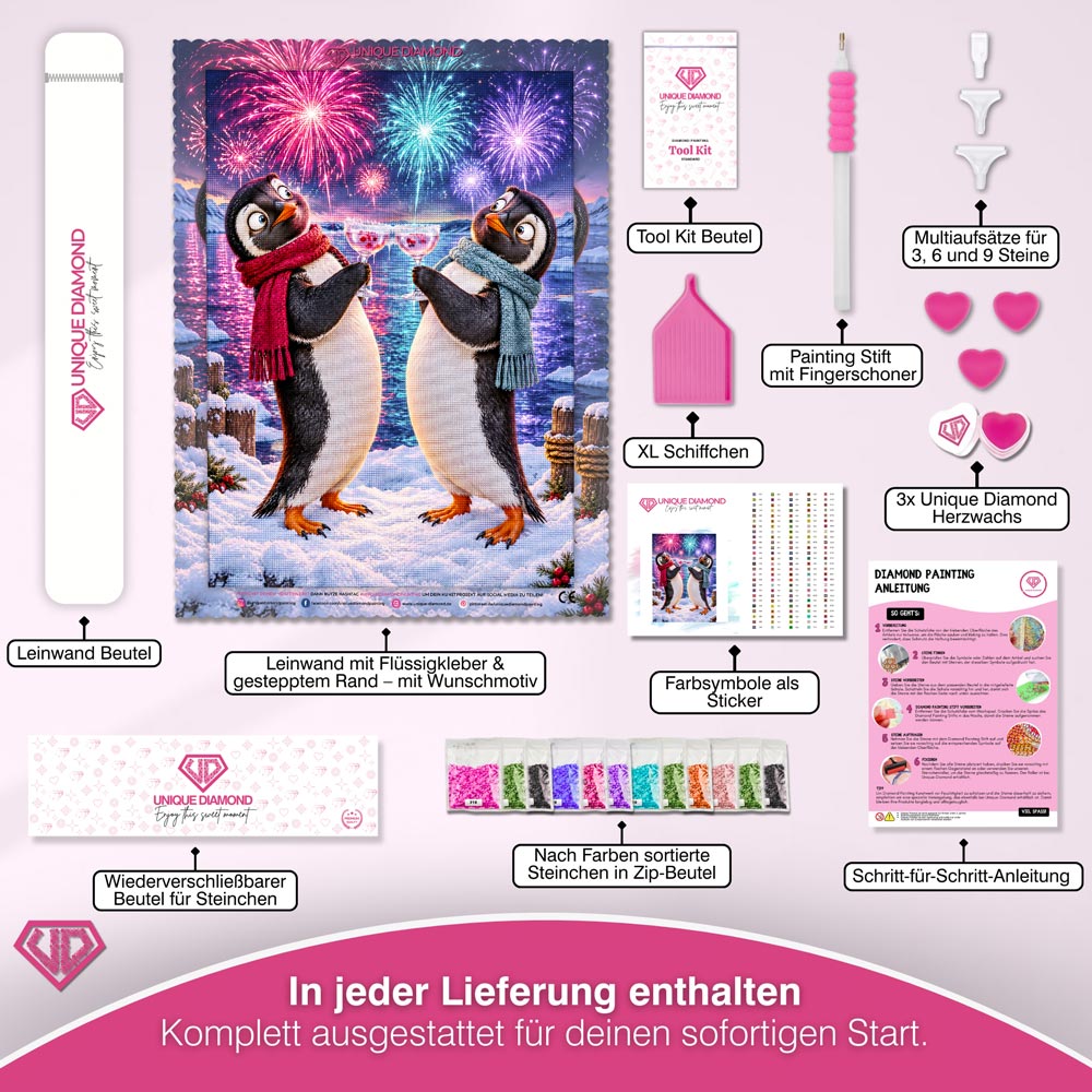 5D Diamond Painting – Pinguinprost ins neue Jahr
