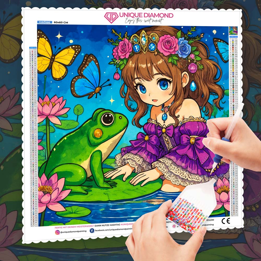 5D Diamond Painting – Prinzessin Lilia und der Froschkönig Unique-Diamond