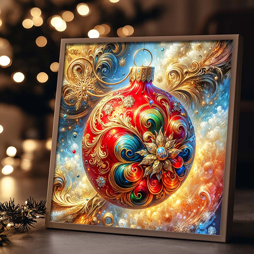 5D Diamond Painting – Prunkvolle Weihnachtskugel im Barockstil, Unique-Diamond