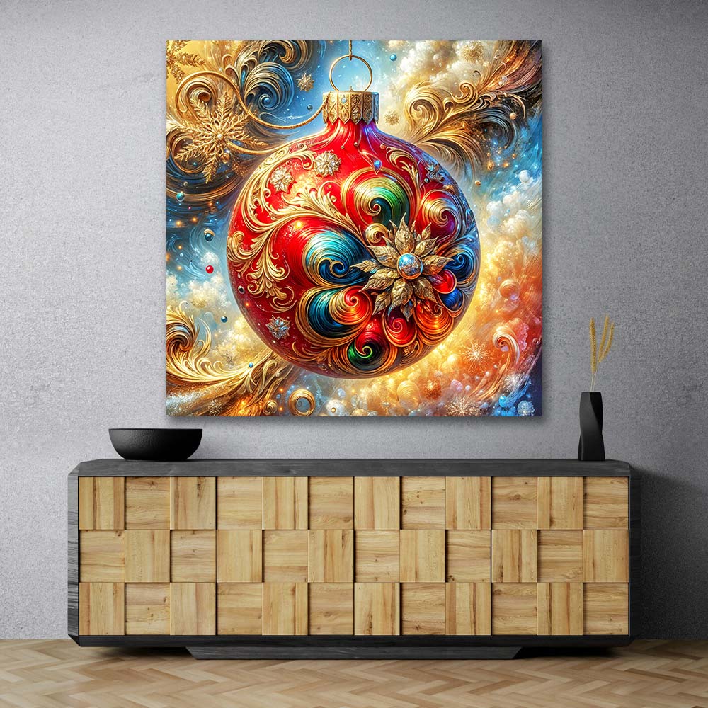 5D Diamond Painting – Prunkvolle Weihnachtskugel im Barockstil, Unique-Diamond