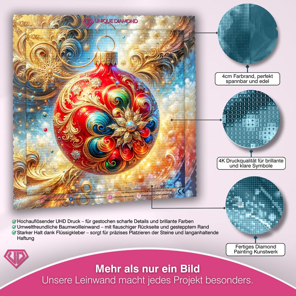 5D Diamond Painting – Prunkvolle Weihnachtskugel im Barockstil