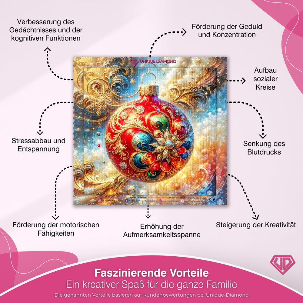 5D Diamond Painting – Prunkvolle Weihnachtskugel im Barockstil
