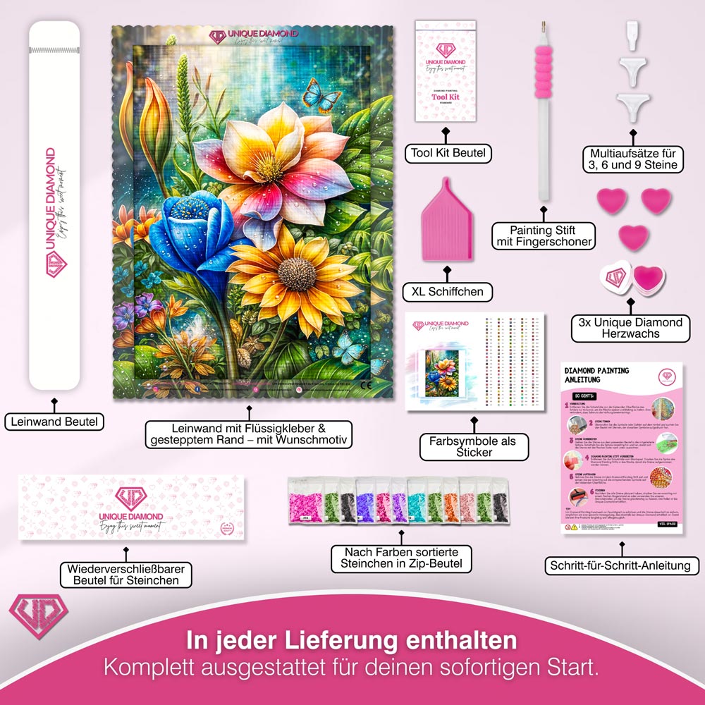 5D Diamond Painting – Radiant Garden Blossoms