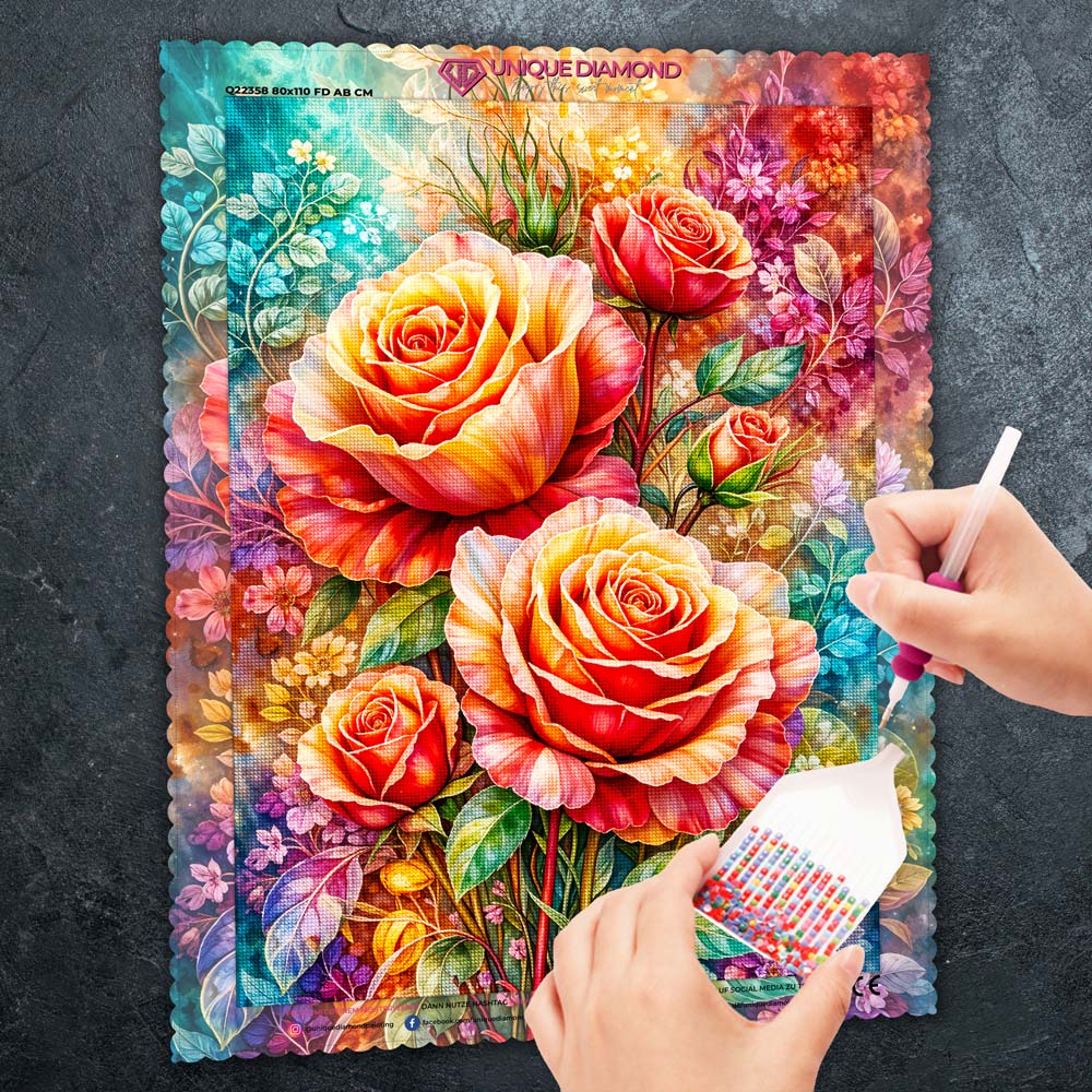 5D Diamond Painting – Radiant Rose Bouquet