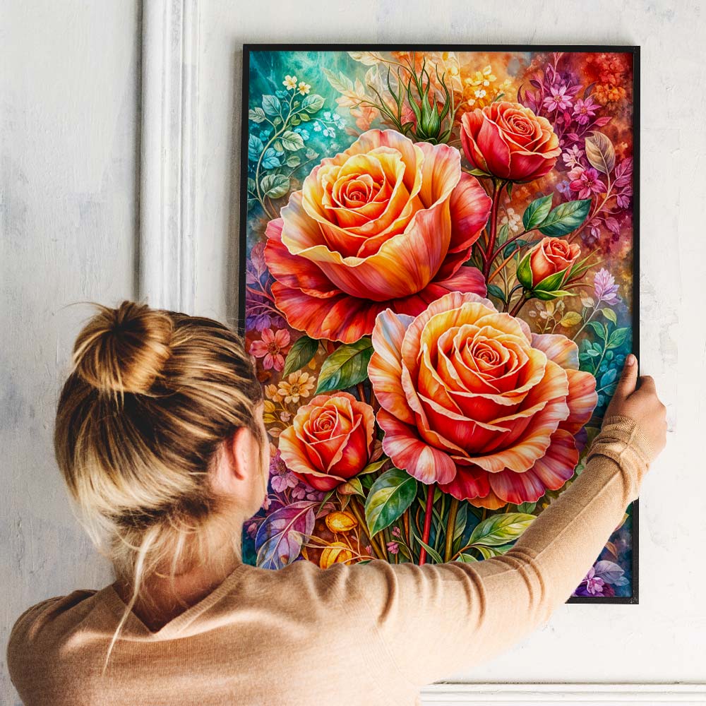 5D Diamond Painting – Radiant Rose Bouquet