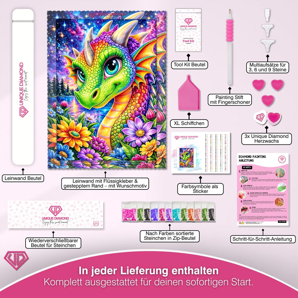 5D Diamond Painting – Rainbow Dragon Dream