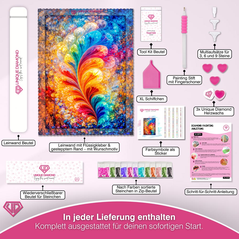 5D Diamond Painting – Rainbow Feather