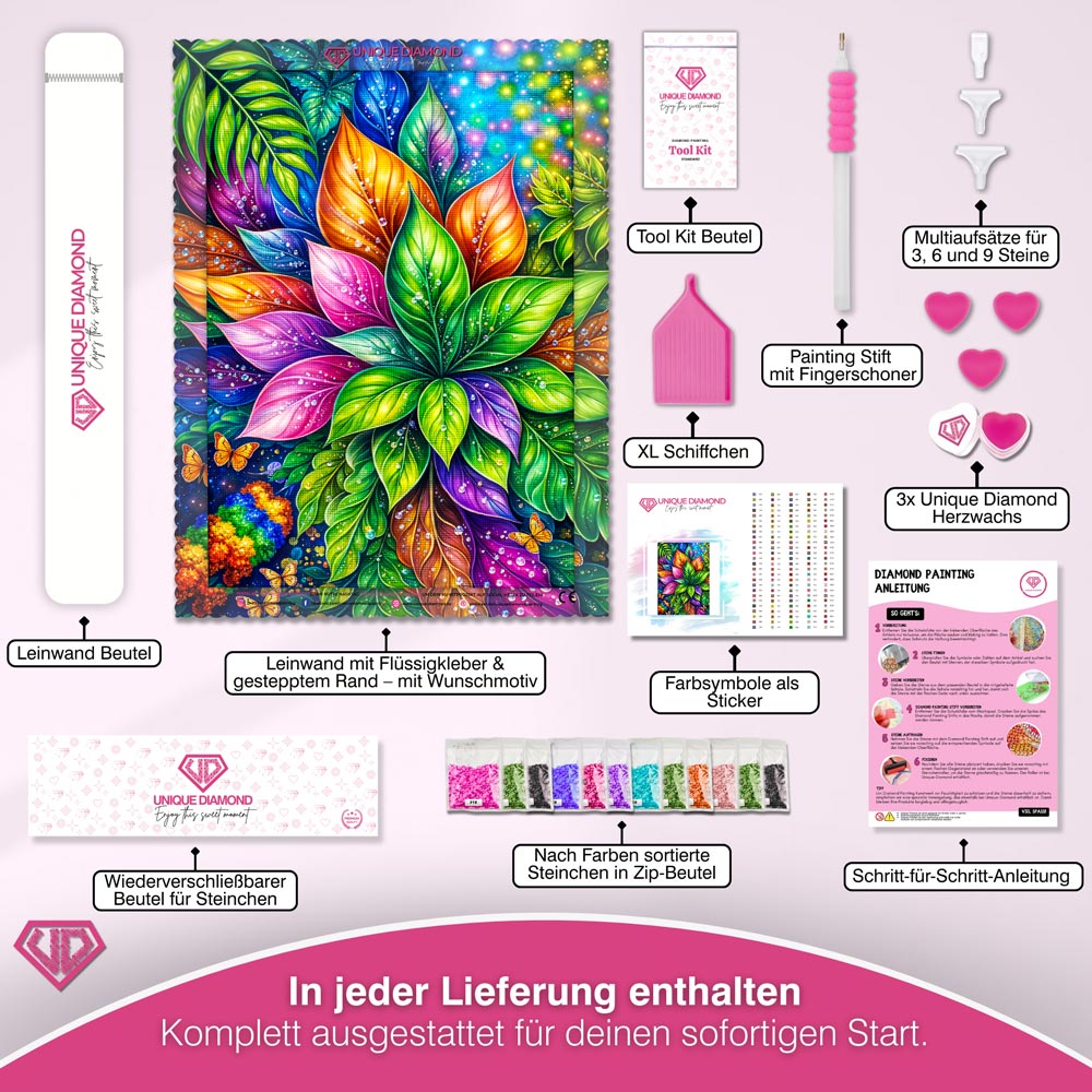 5D Diamond Painting – Rainbow Leaves